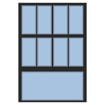 Rectangular colored window for home isolated on white background. Clipart. Stock Illustration