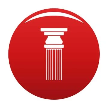 Rectangular column icon red 库存插图
