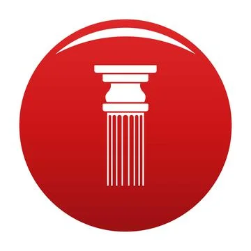 Rectangular column icon red Stock Illustration