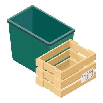 Rectangular container icon, isometric style Illustrazione stock