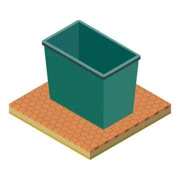 Rectangular container icon, isometric style 스톡 일러스트