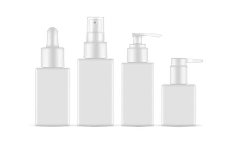 Rectangular Cosmetic Packaging Bottles Stock Illustration