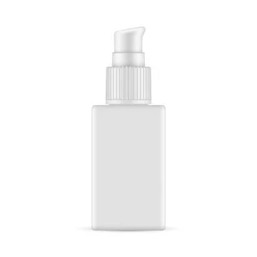 Rectangular Cosmetic Pump Bottle With Screw Cap Stock Illustration