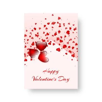 Rectangular cover with scarlet hearts Stock Illustration