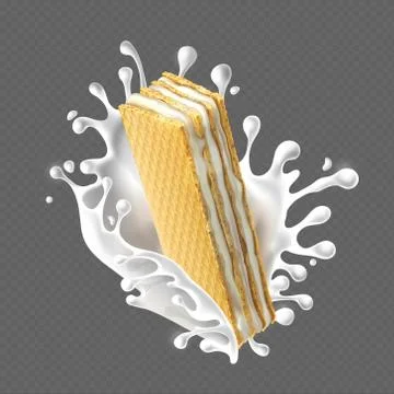 Rectangular crispy wafers with cream filling. Stock-Illustration