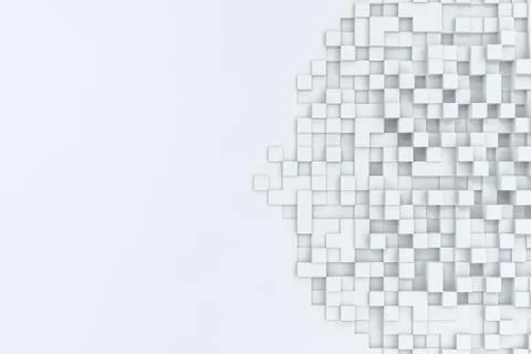 Rectangular cubes abstract bacgkround. 3d illustration Stock Illustration