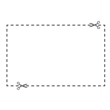 Rectangular cut line. A field for cutting with scissors along the line. Cut o Stock Illustration