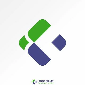 Rectangular cut negative space like initial C font geometric perspective icon Stock Illustration
