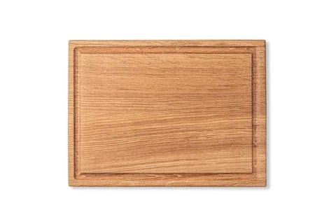 Rectangular cutting board with edging isolated on a white background. mockup  Stock Photos