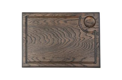 Rectangular cutting Board made of natural wood isolated on a white background. Stock Photos