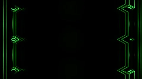 Rectangular decorated colorful neon glowing green frame, vertical frame on .. 스톡 동영상 270314687