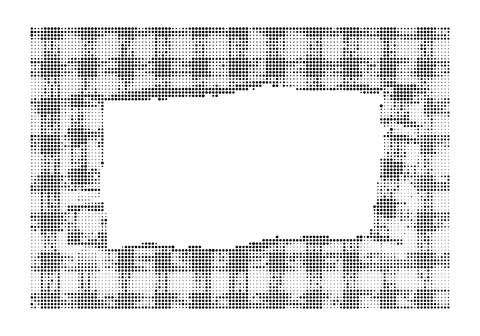 Rectangular decorative border frame with grunge halftone pattern in black a.. 库存插图