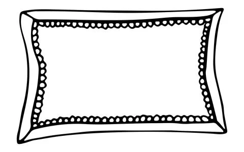 Rectangular decorative cushion. Doodle home bedroom pillow. Interior comfort. Stock Illustration