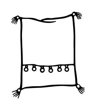 Rectangular decorative cushion. Doodle home bedroom pillow. Interior comfort. Stock Illustration