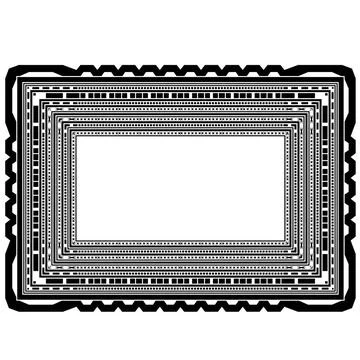 Rectangular Decorative Frame Rectangular Decorative Frame Isolated on Whit... 스톡 사진