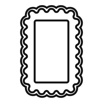 Rectangular decorative frame with wavy edges for pictures and decorations Stock Illustration