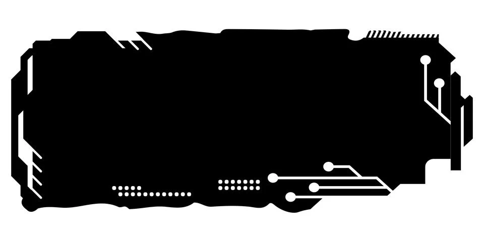 Rectangular design clipart in tech style isolated on white. Short tech plates Stock Illustration