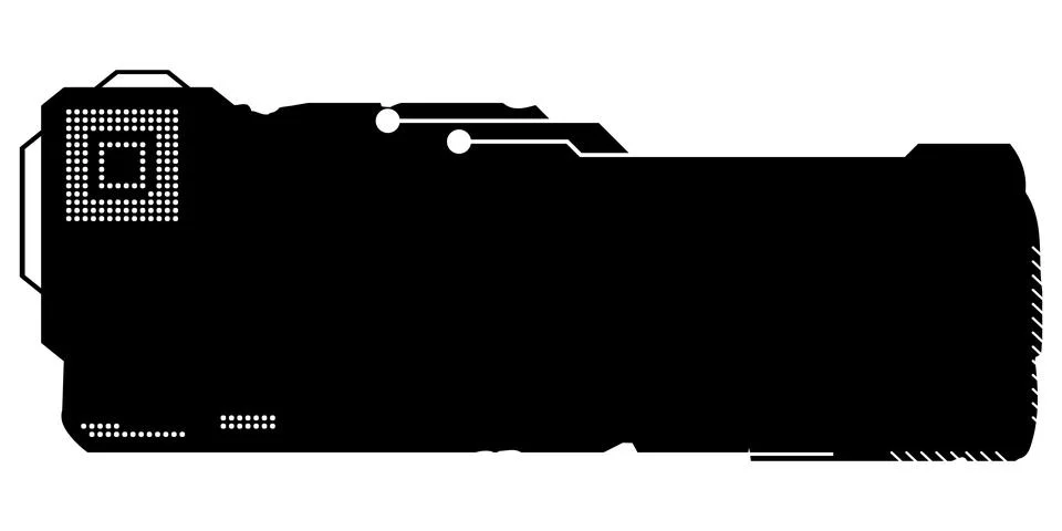 Rectangular design clipart in tech style isolated on white. Short tech plate Stock Illustration