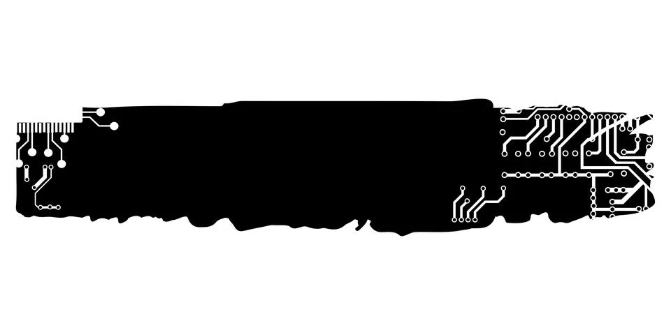 Rectangular design element silhouette in tech style isolated on white. Stock-Illustration