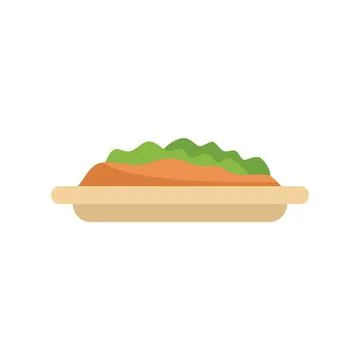 Rectangular dish containing food covered in green herbs illustration Stock Illustration