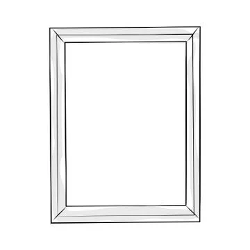 Rectangular Doodle Line Art Frame Vector Stock Illustration
