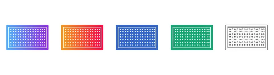 Rectangular Dotted Grid Pattern Vector Set イラスト素材