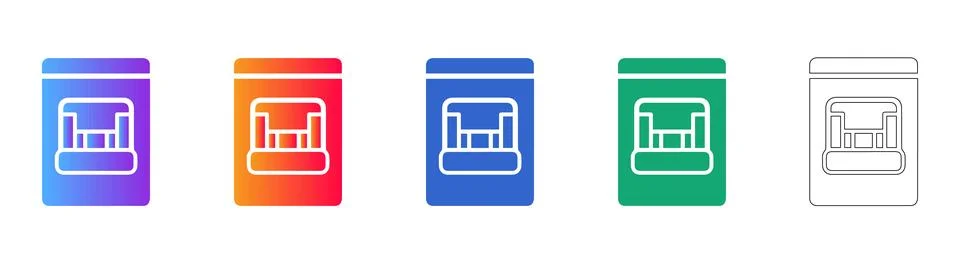 Rectangular Electronic Module Enclosure Icons Stock Illustration