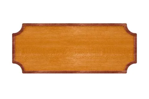 Rectangular empty, blank wood sign, board or plaque with dark wood frame and  Stock Illustration