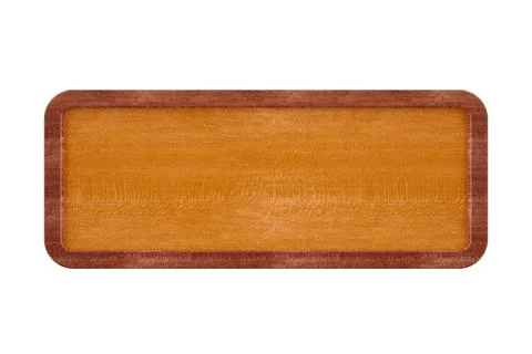 Rectangular empty, blank wood sign, board or plaque with dark wood frame isol Stock Illustration