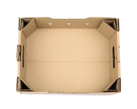 Rectangular empty cardboard box of brown paper on a white background recta... Stock Photos