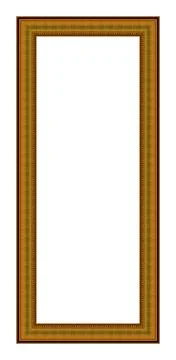 Rectangular empty wooden and gold gilded frame 写真素材