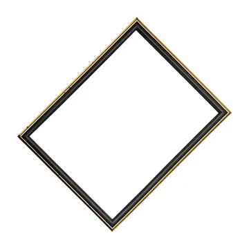 Rectangular empty wooden and gold gilded frame 库存照片