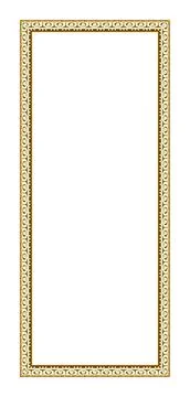 Rectangular empty wooden and gold gilded frame Foto stock