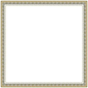 Rectangular empty wooden and gold gilded ornamental frame Foto stock