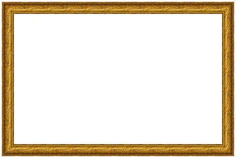 Rectangular empty wooden and gold gilded ornamental frame Stock Photos