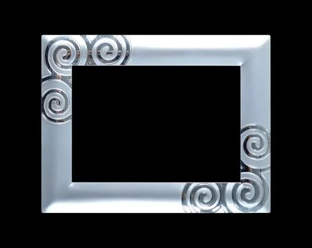 Rectangular empty wooden and silver gilded frame Stock-Fotos