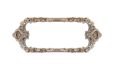 Rectangular empty wooden and silver gilded frame Foto stock