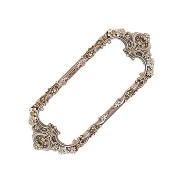 Rectangular empty wooden and silver gilded frame Foto stock