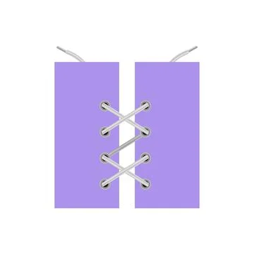 Rectangular fabric pieces with shoelaces, realistic vector illustration isolated Illustrazione stock
