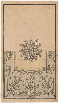 Rectangular field with a rosette in the middle in the middle with a rosett... Foto stock