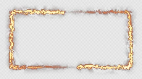 Rectangular Fire Frame on alpha channel background. Stock Footage 138672330
