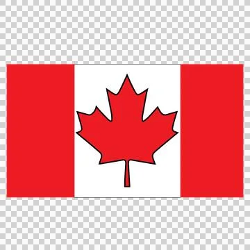 Rectangular Flag With Maple Leaf Center simple Variation A 库存插图