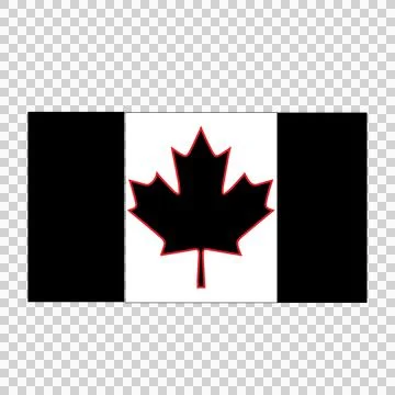 Rectangular Flag With Maple Leaf Center simple icon black Stock Illustration