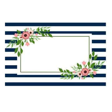 Rectangular floral frame Stock Illustration