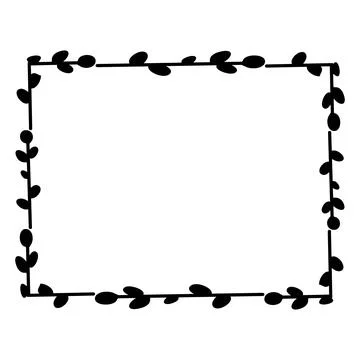 Rectangular floral frame. Vector flat illustration Stock Illustration