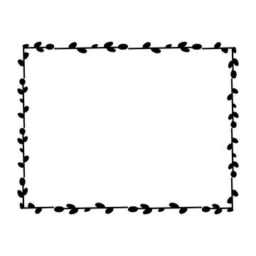 Rectangular floral frame. Vector flat illustration Stock Illustration