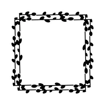 Rectangular floral frame. Vector flat illustration Stock Illustration