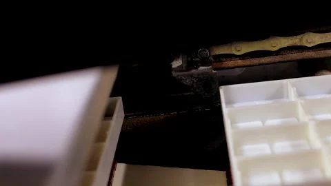 Rectangular forms for pouring chocolate at a chocolate factory 스톡 동영상 321853480