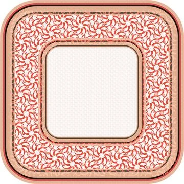 Rectangular frame with the author's pattern and with an empty central field.. Stock Illustration