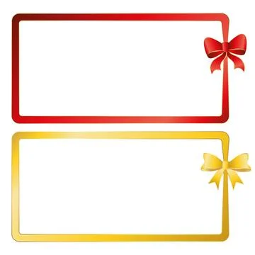 Rectangular frame banner with tied bow, festive beautiful design イラスト素材